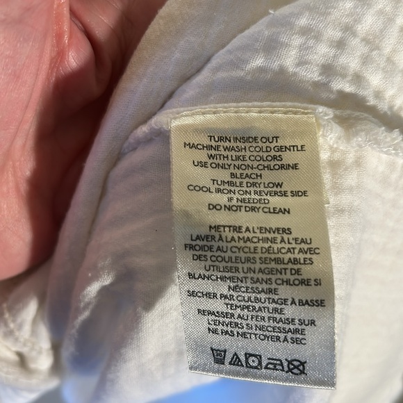 WE THE FREE fabulous boho tunic shirt EUC in Size XL Ivory gauze-y button down - Picture 9 of 13